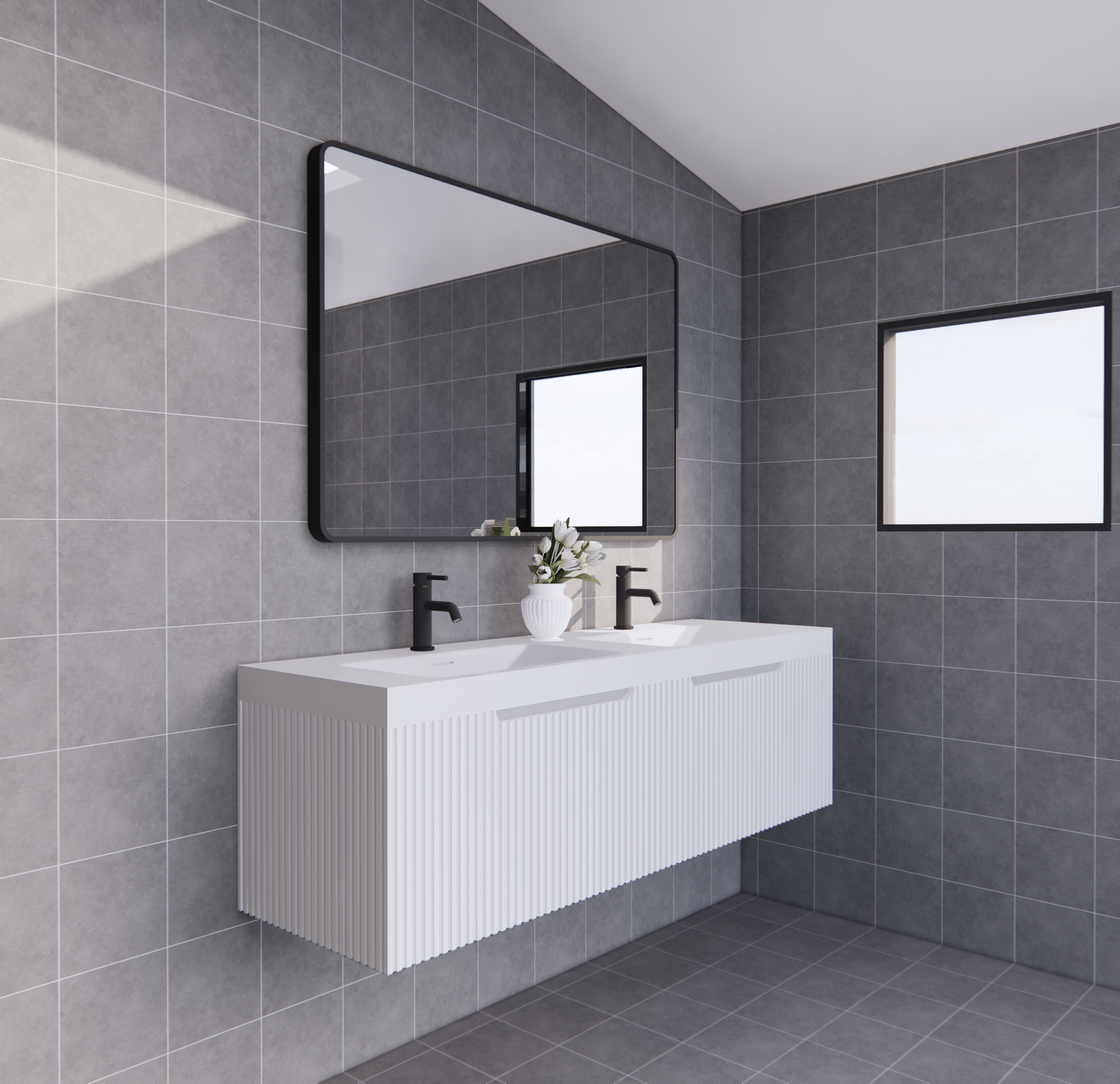 Vienna Matte White Wall Hung Vanity