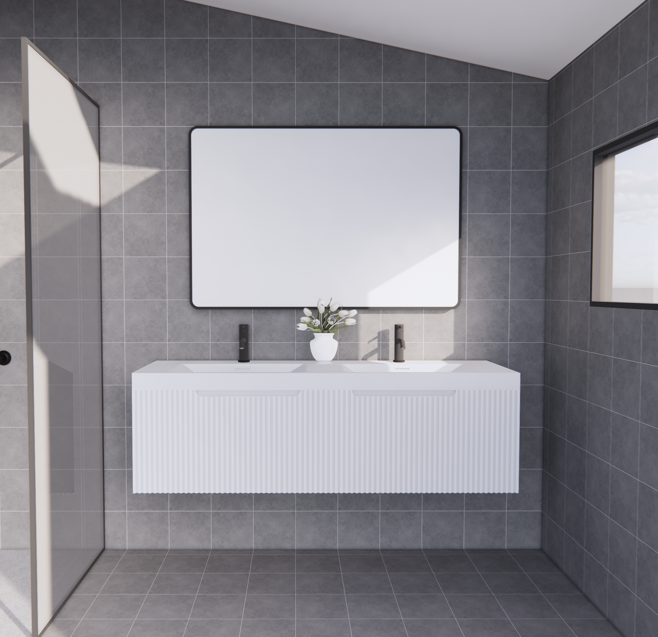 Vienna Matte White Wall Hung Vanity