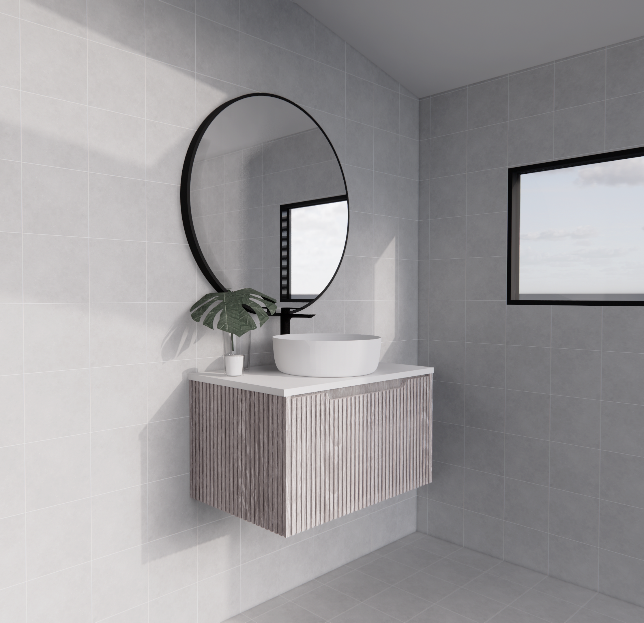 Vienna White Oak Wall Hung Vanity