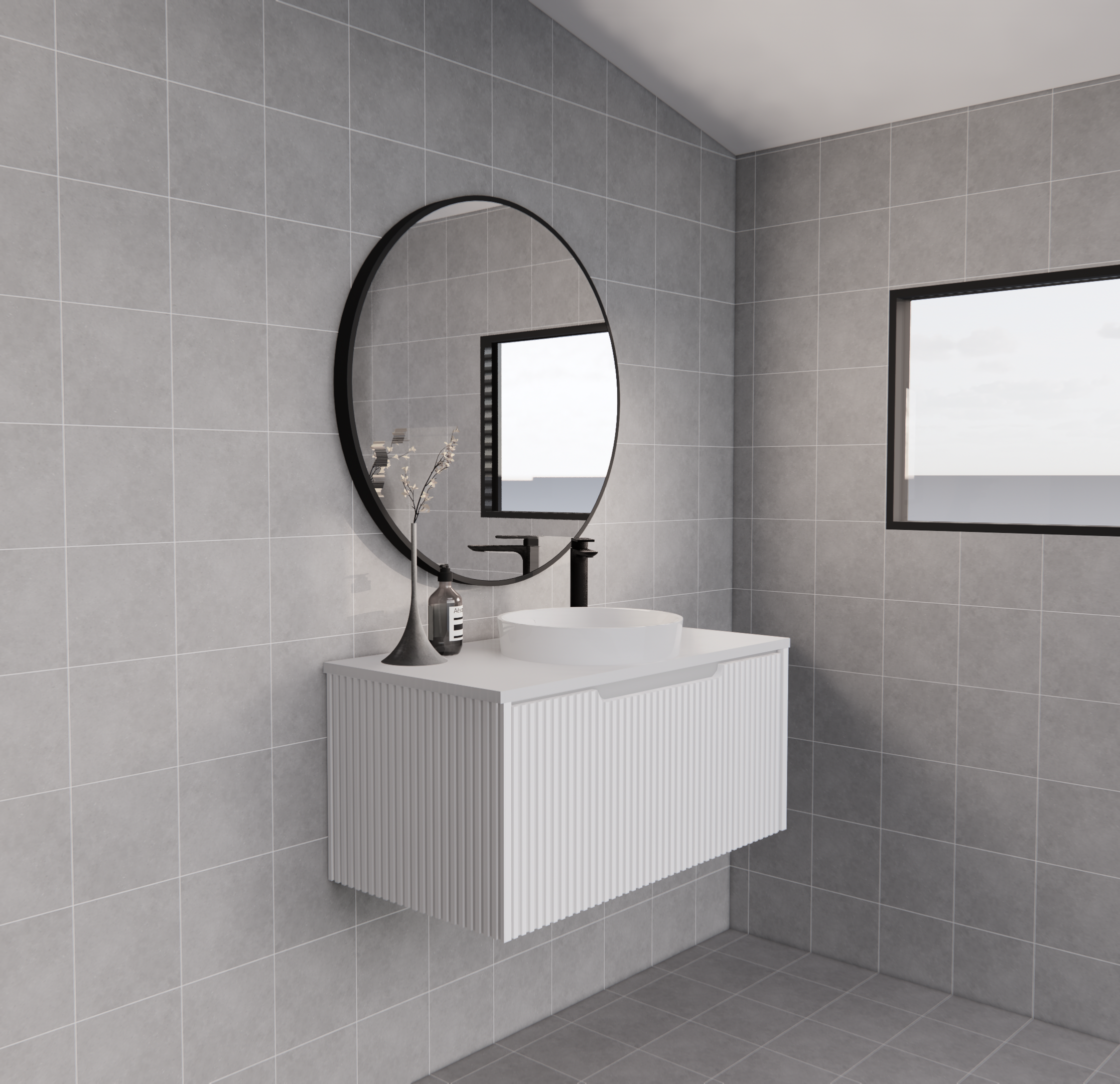 Vienna Matte White Wall Hung Vanity