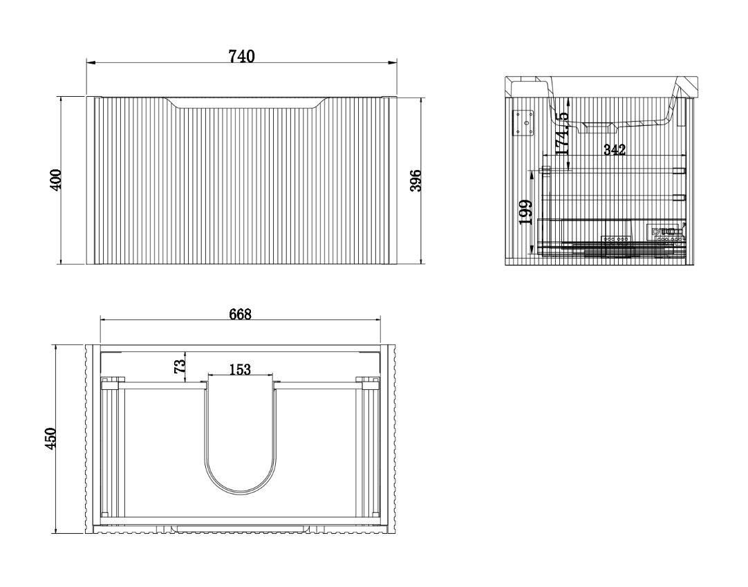 Vienna Matte White Wall Hung Vanity