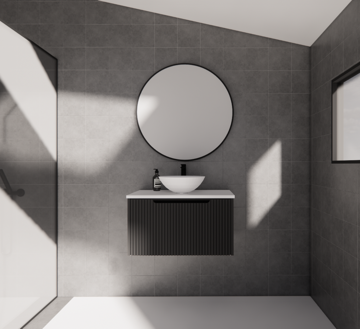 Vienna Matte Black Wall Hung Vanity