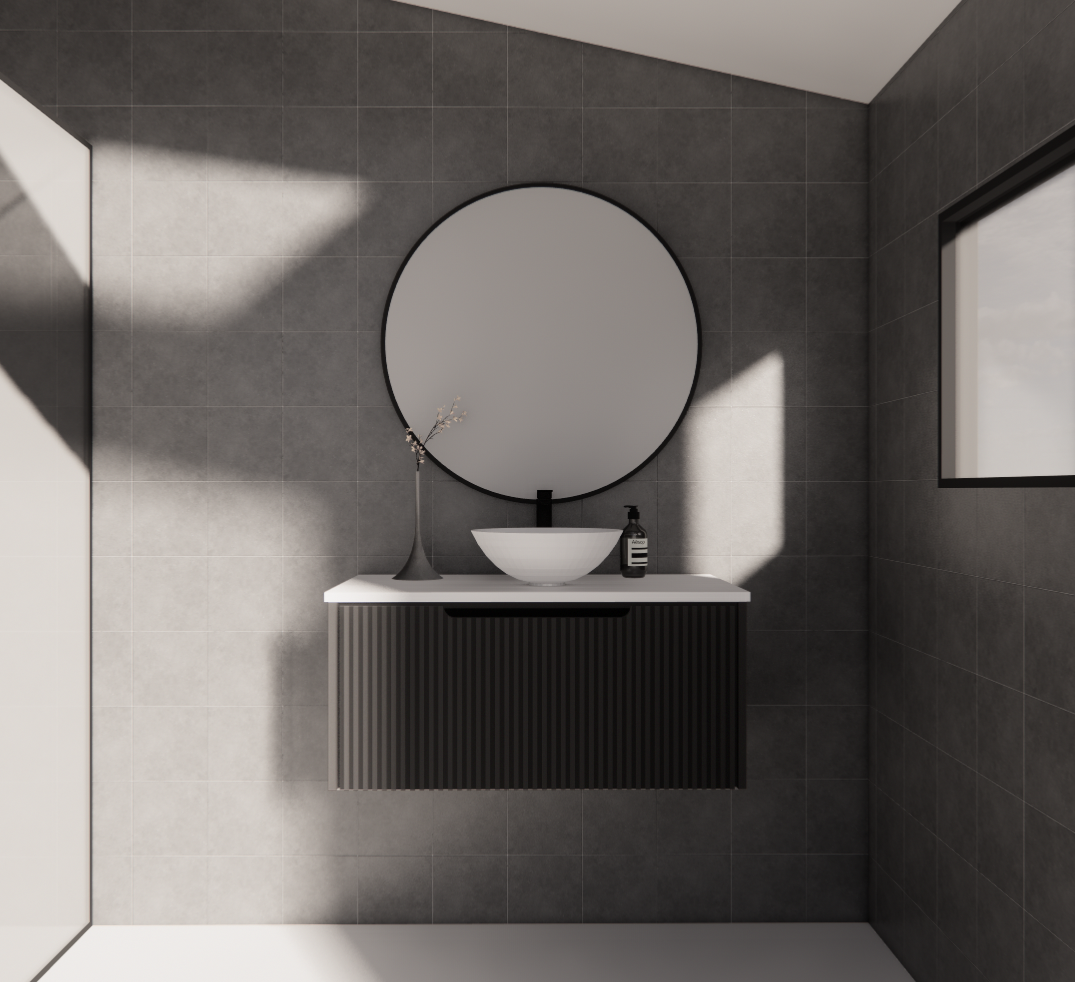 Vienna Matte Black Wall Hung Vanity