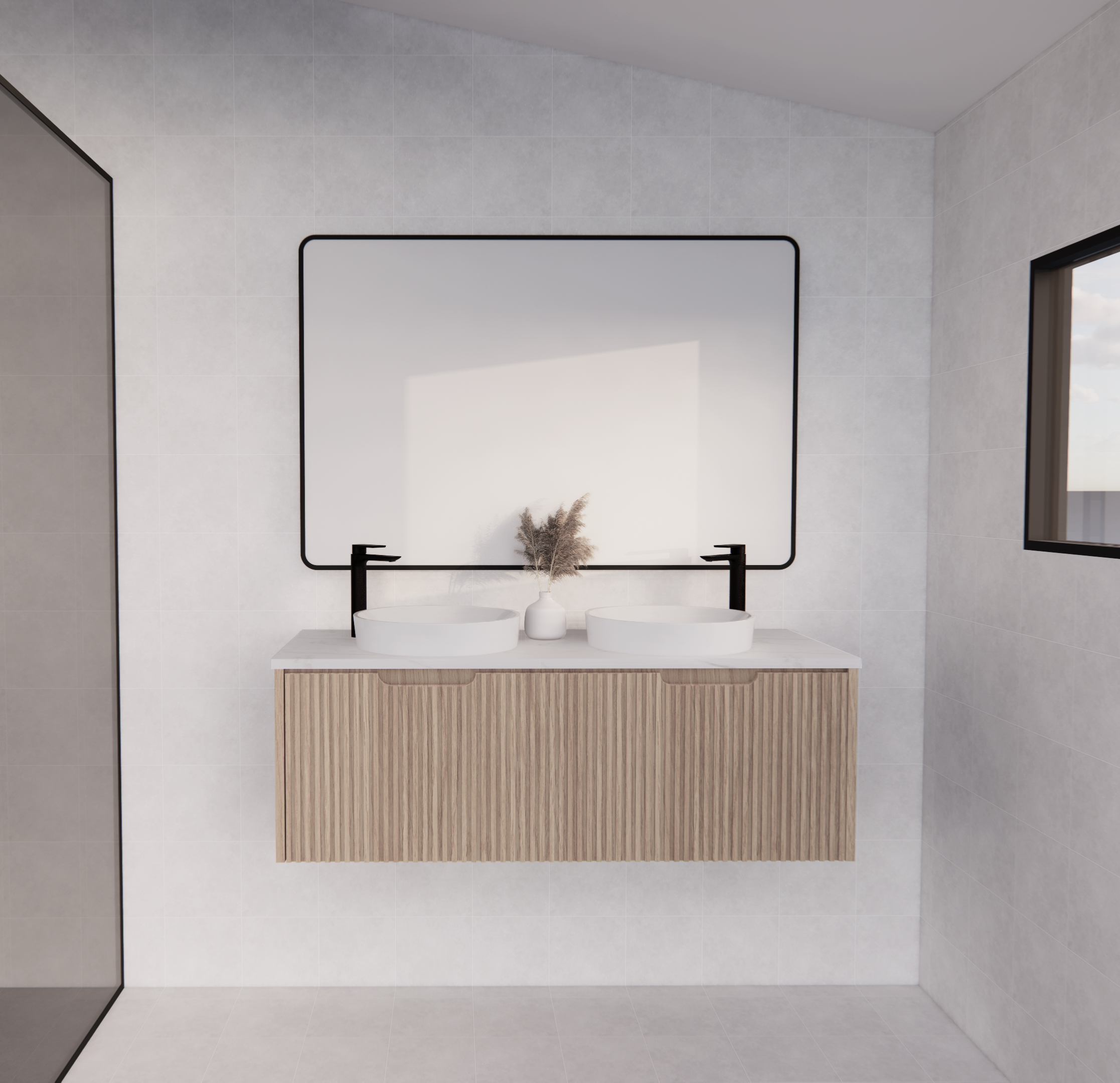Vienna American Oak Wall Hung Vanity