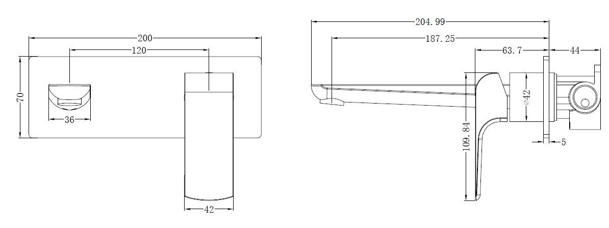 Nero Elgin Wall Basin/Bath Mixer Chrome NR231407A