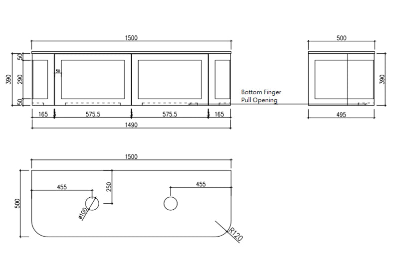 Cassa Design Westminster Wall Hung Vanity
