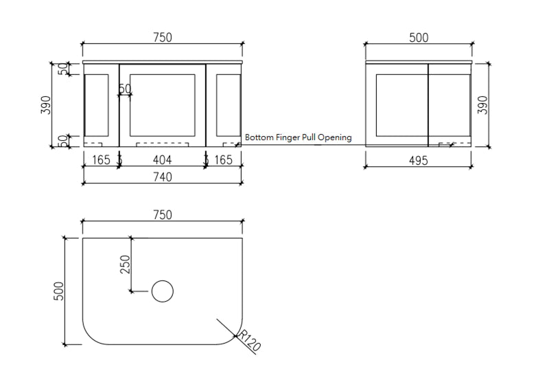 Cassa Design Westminster Wall Hung Vanity