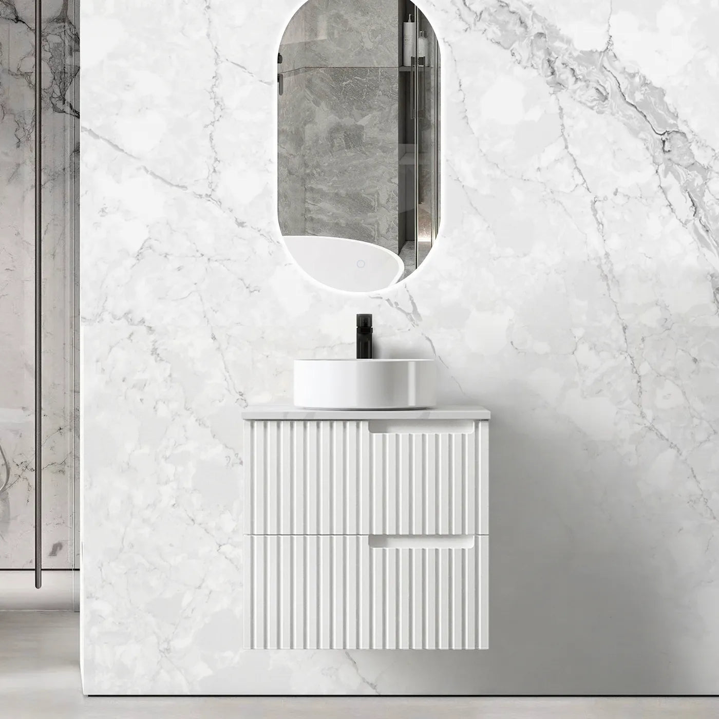 Otti Noosa Fluted Vanity Matte White
