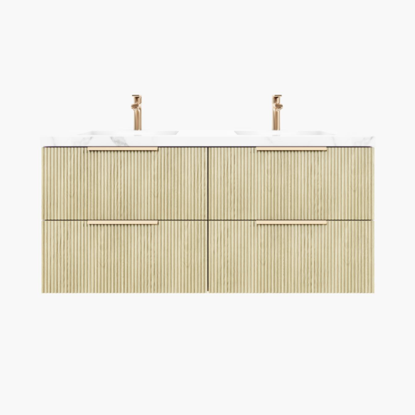 Ceto Eden 1200mm Double Bowl Wall Hung Vanity Cabinet EDE1220W