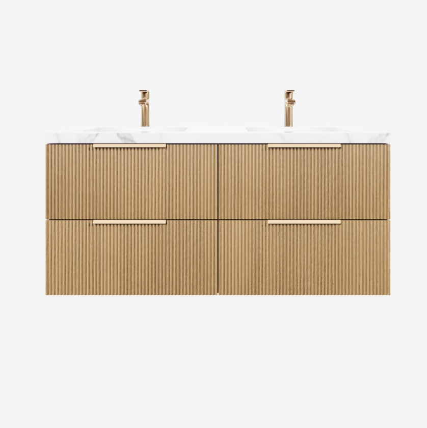 Ceto Eden 1200mm Double Bowl Wall Hung Vanity Cabinet EDE1220W