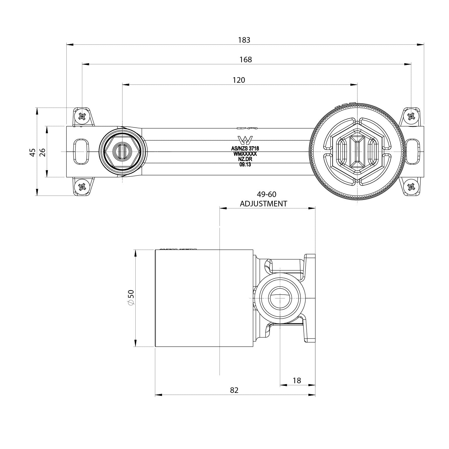 Phoenix SwitchMix Wall Basin/Bath Mixer Set Rough-In Kit