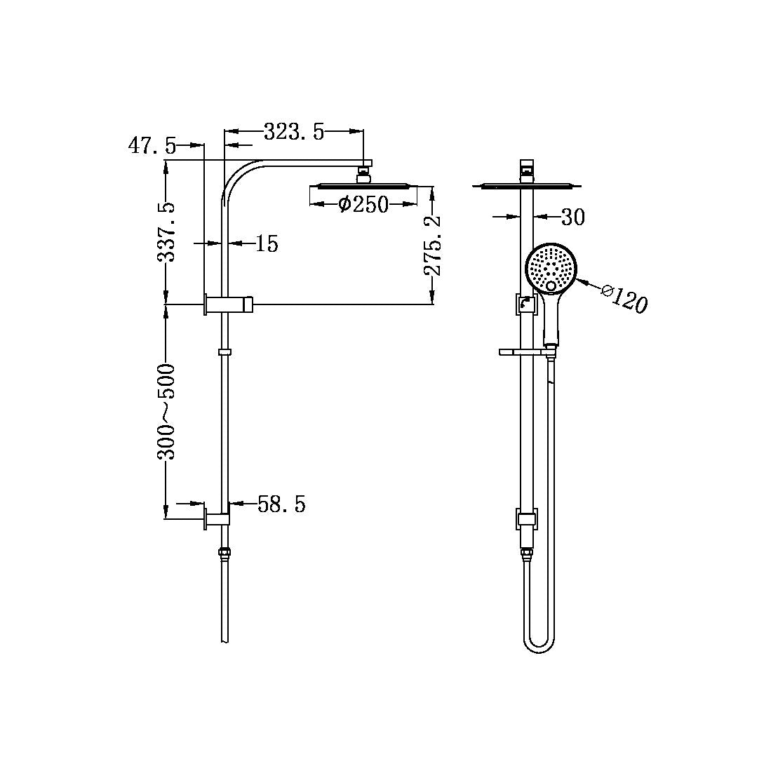 Nero Bianca Twin Shower NR250805c