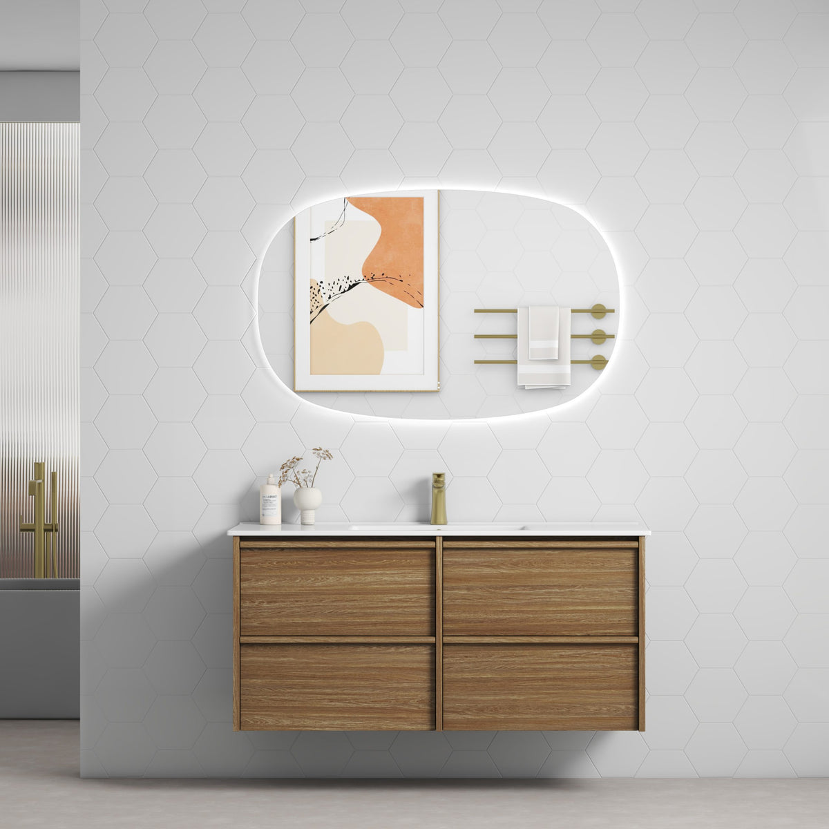 Aulic Venetta 1200mm Framed Wall Hung Single Bowl Vanity