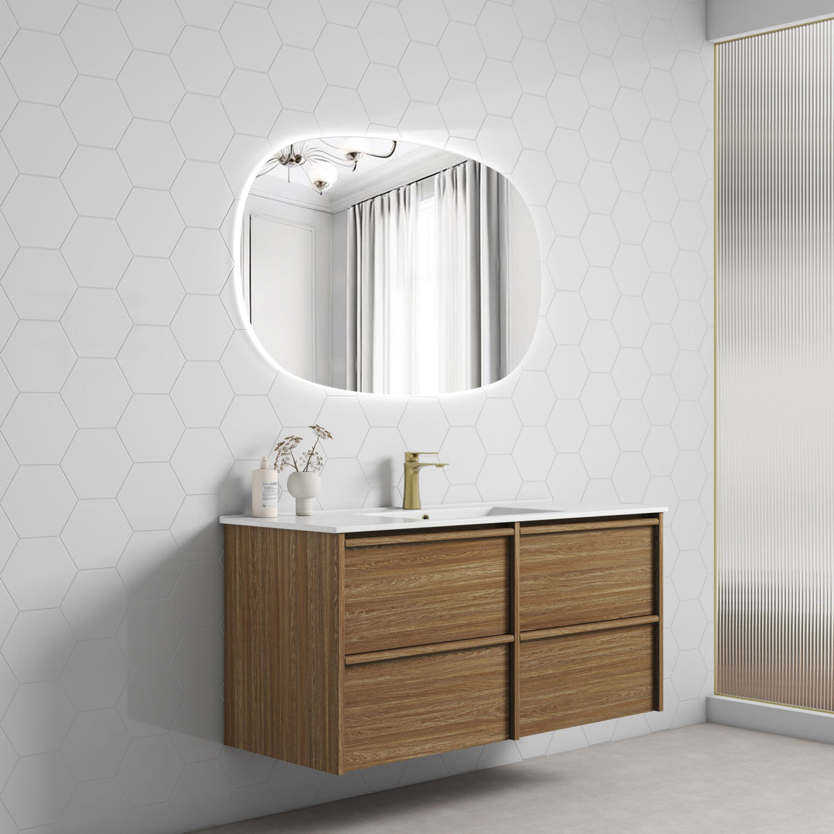 Aulic Venetta 1200mm Framed Wall Hung Single Bowl Vanity