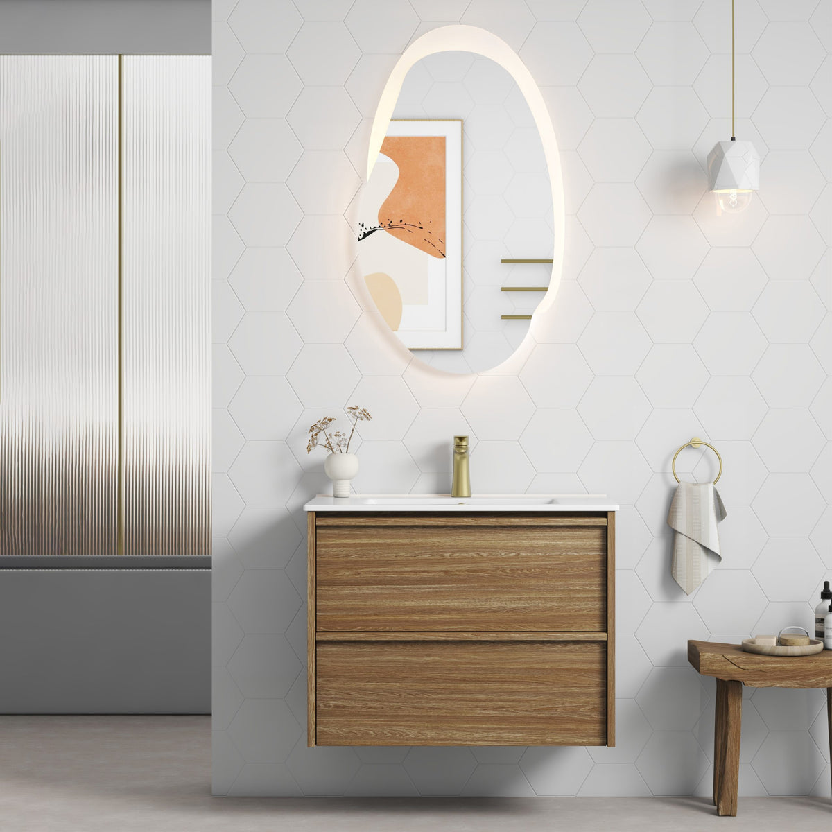 Aulic Venetta 750mm Framed Wall Hung Vanity