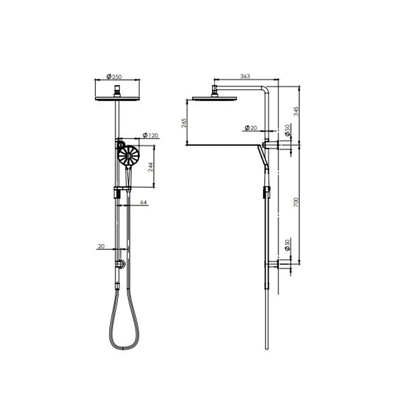 Phoenix NX Vive Twin Shower Chrome 604-6500-00