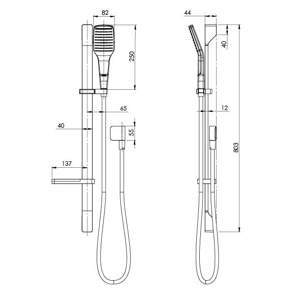 Phoenix NX Cape Shower On Rail 605-6810-60