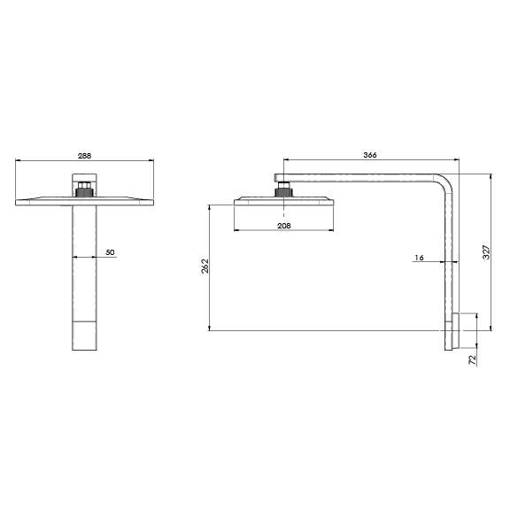 Phoenix NX Orli Shower Arm & Rose Chrome 607-5100-00