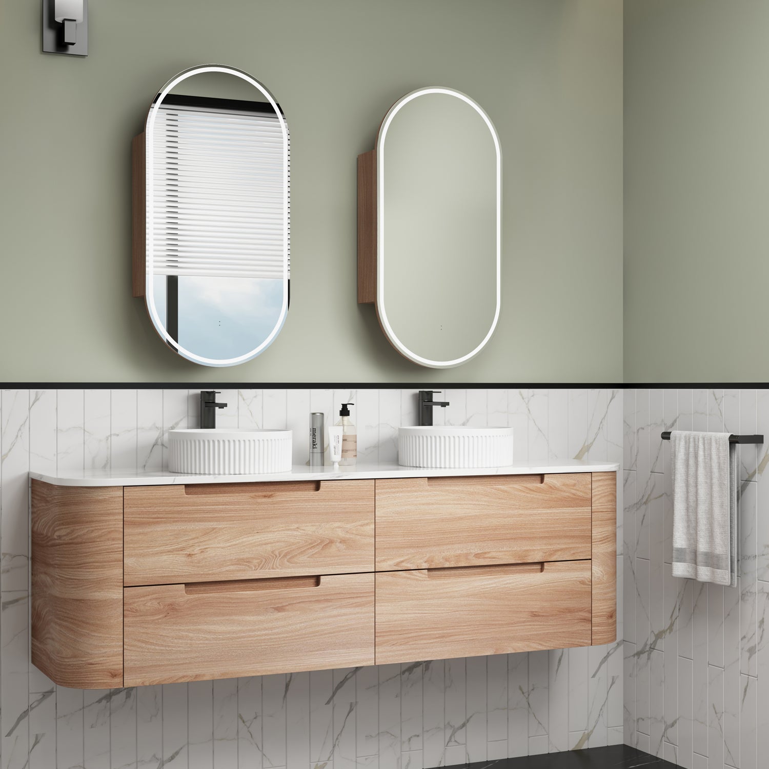 Aulic Briony 1800mm Wall Hung Double Bowl