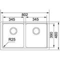 Franke Kubus KBG120ONYX Double Bowl Kitchen Sink