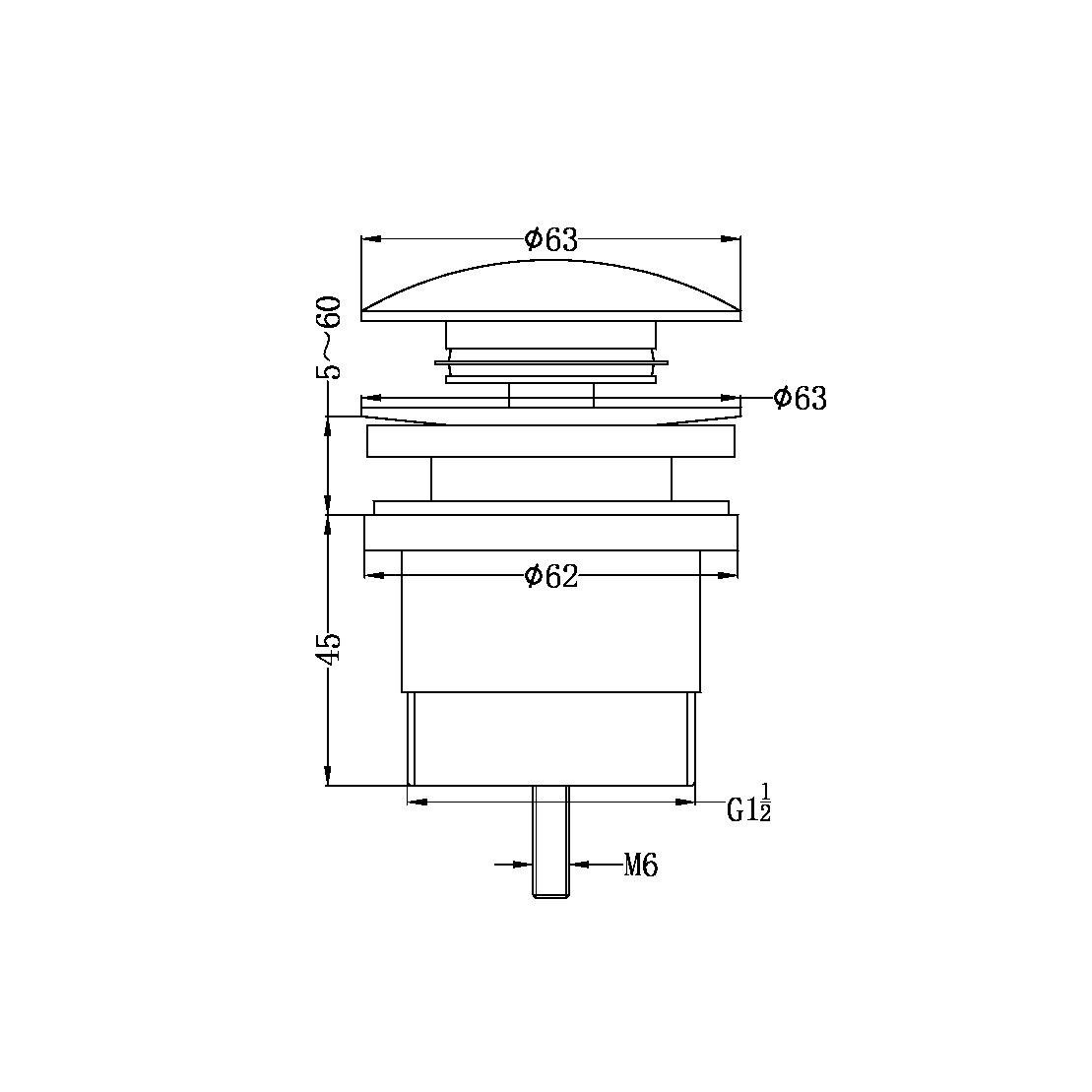 Nero 32/40mm Universal Pop-Up Waste NRA706