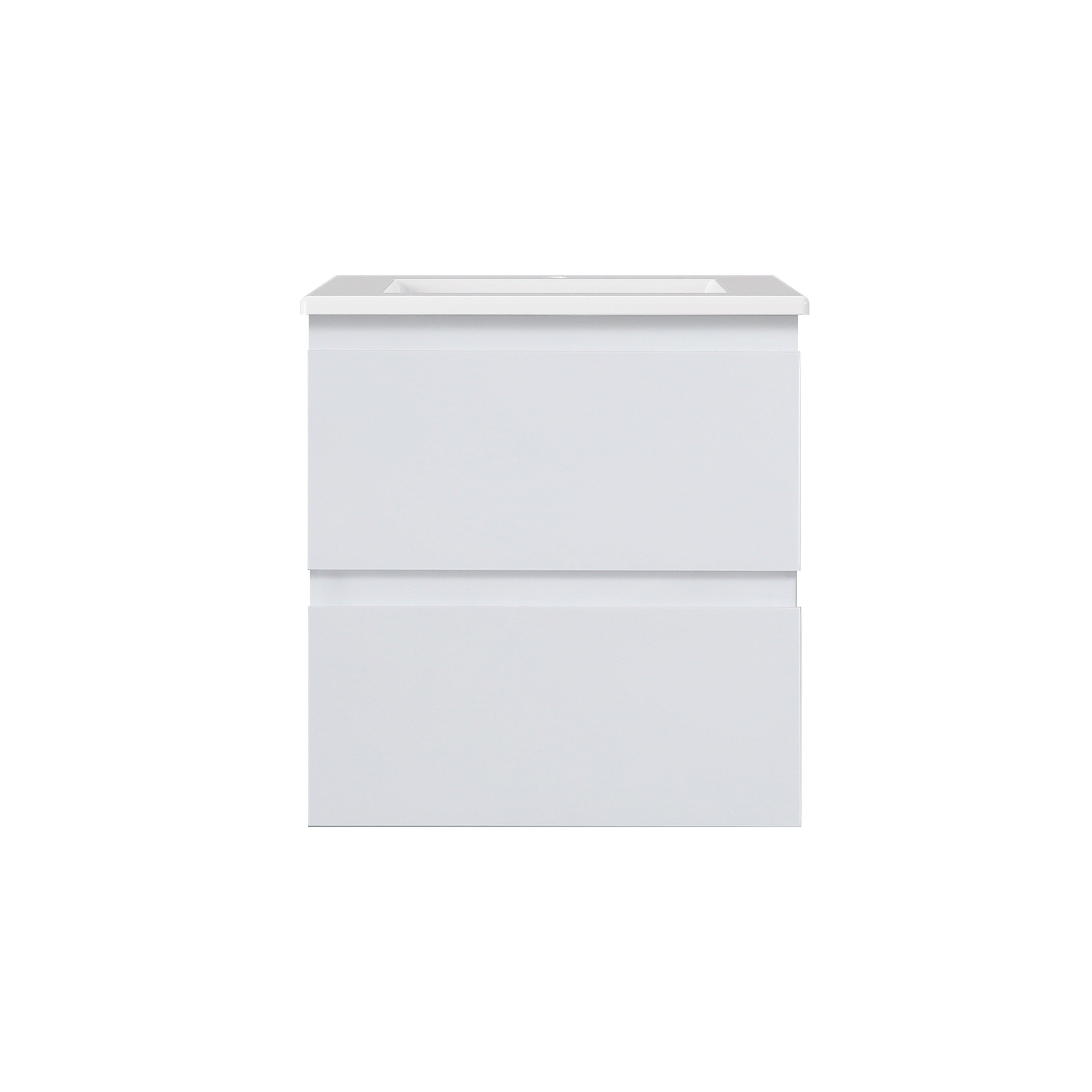Lukka Alpha All-Drawer PVC 600mm Wall Hung Vanity Cabinet & Ceramic Top