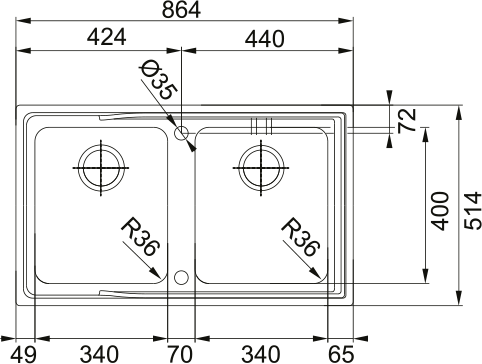 Franke Aton Double Bowl Sink ANX220
