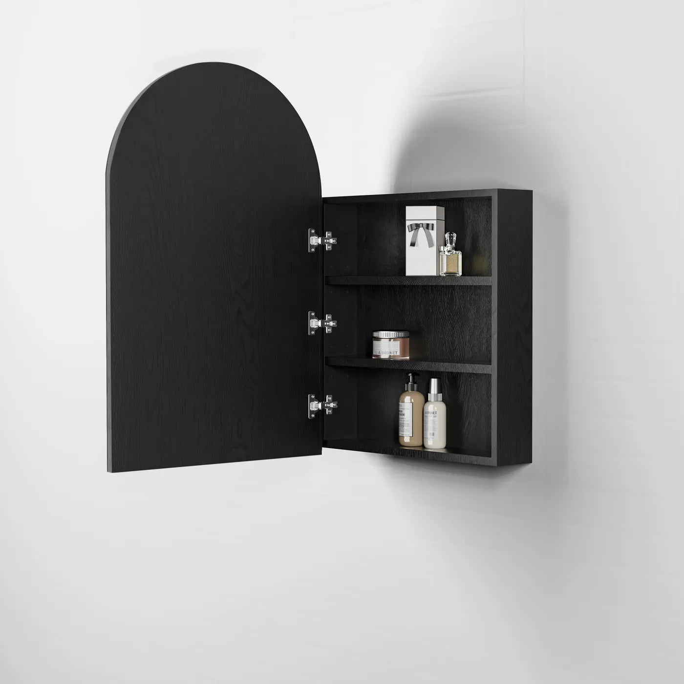 Otti Archie 600mm Shaving Cabinet Black Oak ARSV9060B