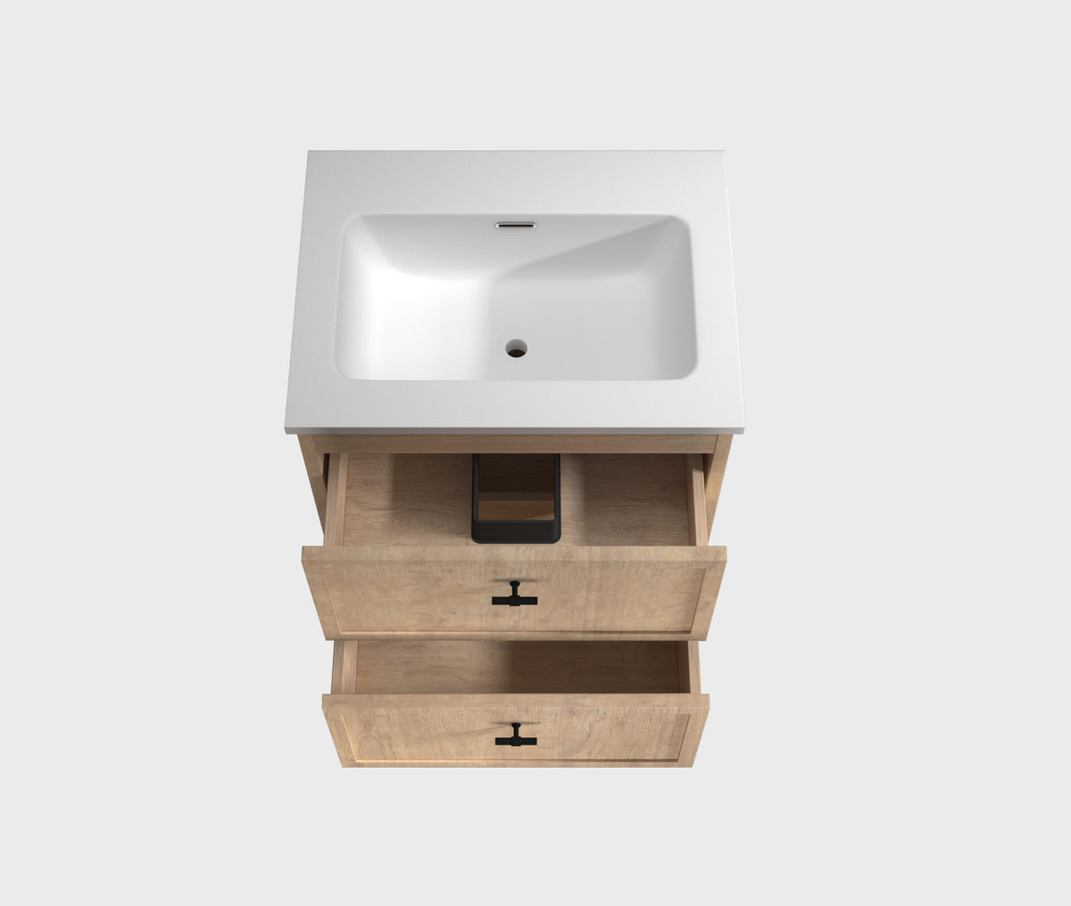 ABS 600mm Banff Coastal Oak Shaker All-Drawer Wall Hung Vanity