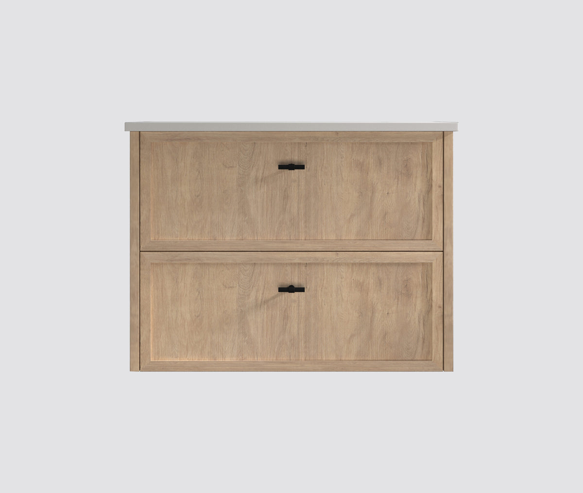ABS 750mm Banff Coastal Oak Shaker All-Drawer Wall Hung Vanity