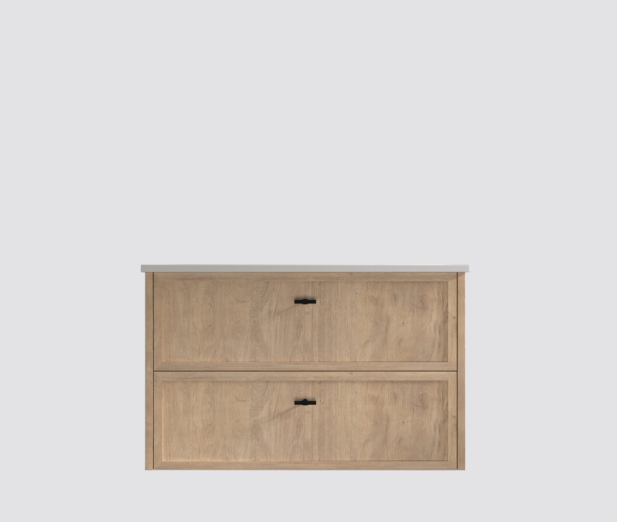 ABS 900mm Banff Coastal Oak Shaker All-Drawer Wall Hung Vanity