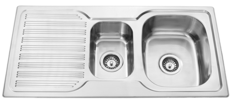 BUK Right Hand 1 & 1/4 Bowl Sink with Drainer JK98.1