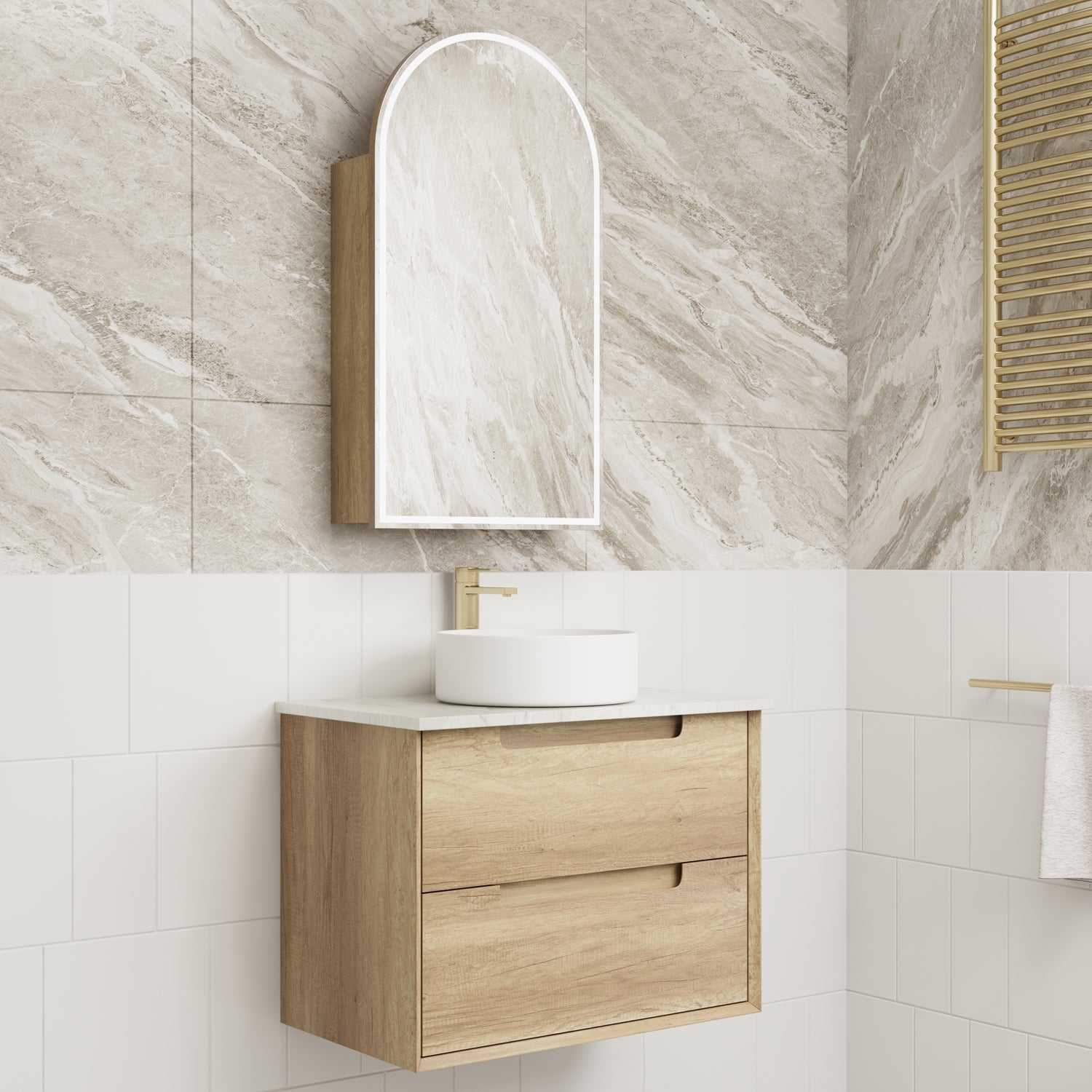 Aulic Moreno 750mm Wall Hung Vanity