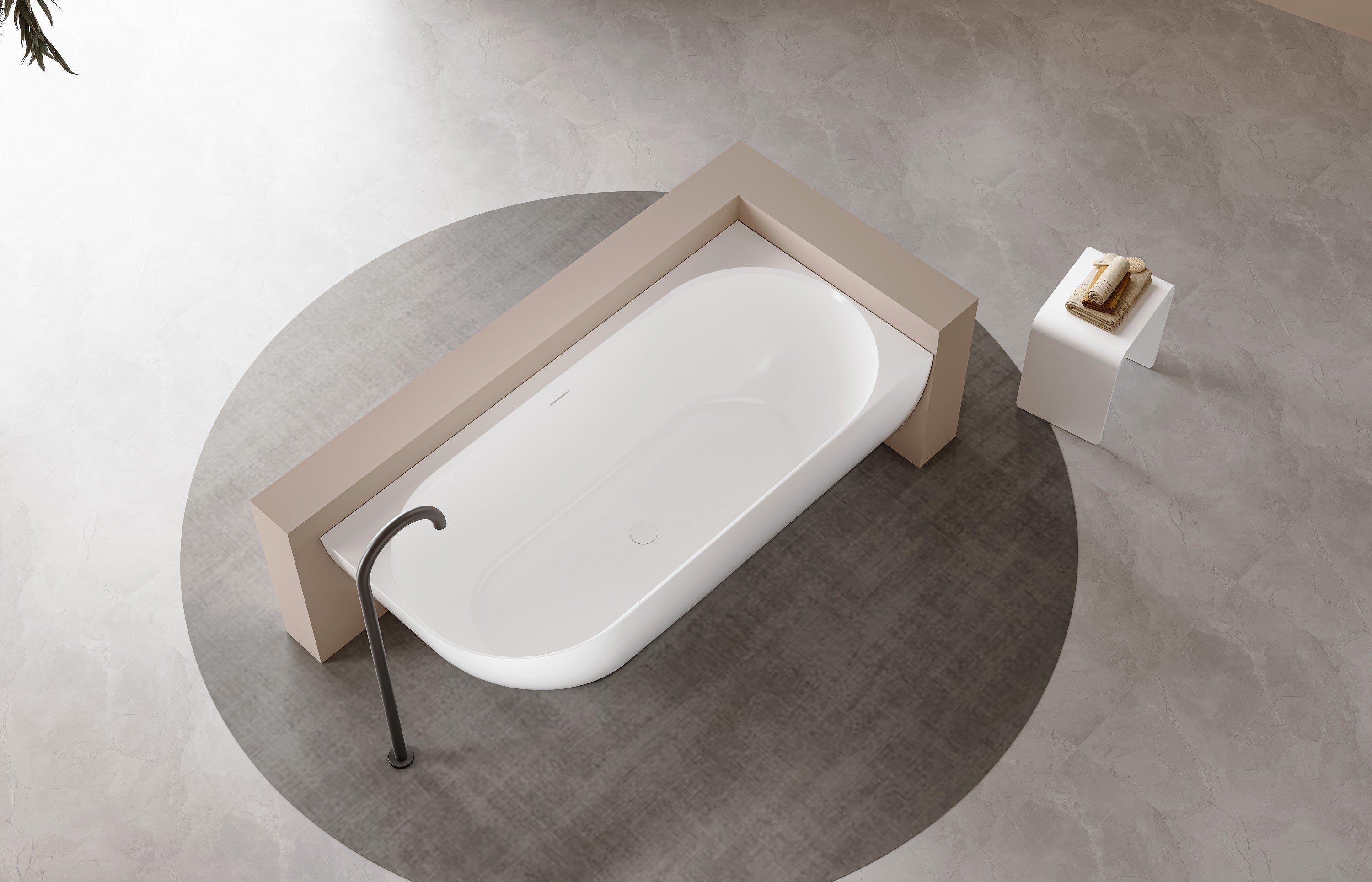 Lukka Ellips 1500mm Right-Hand Corner Bath with Overflow LK-EB1500R-OF