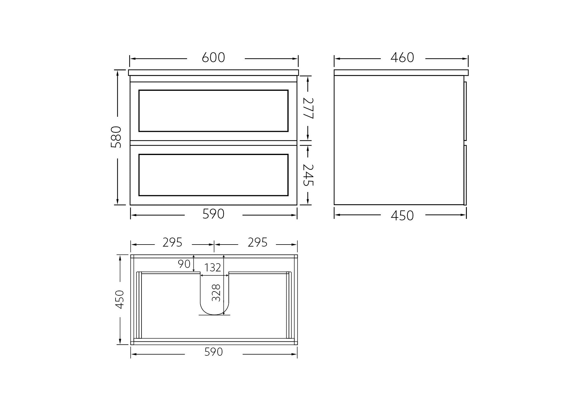 Fremantle 600mm PVC Wall Hung Matte White