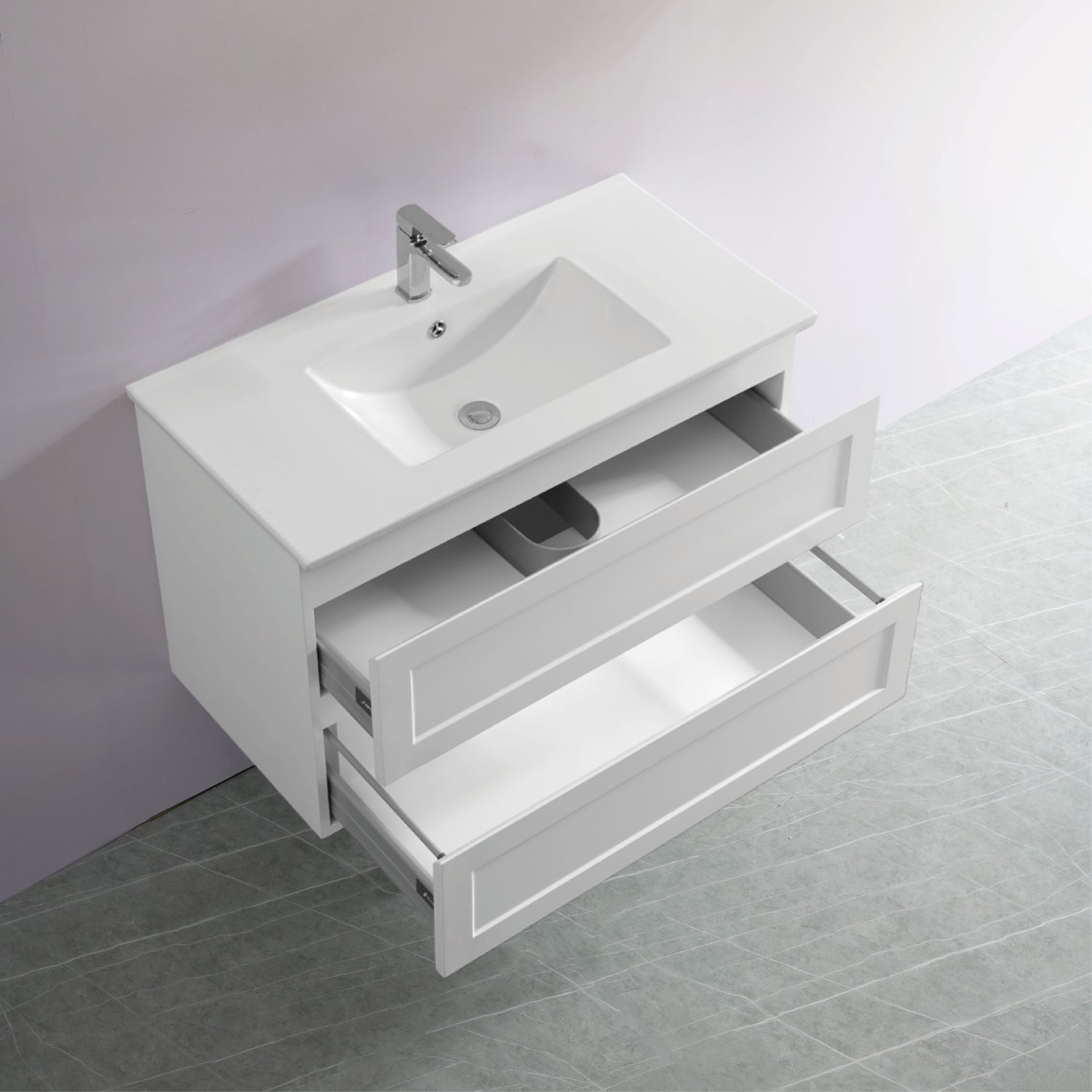 Fremantle 900mm PVC Wall Hung Vanity Matte White