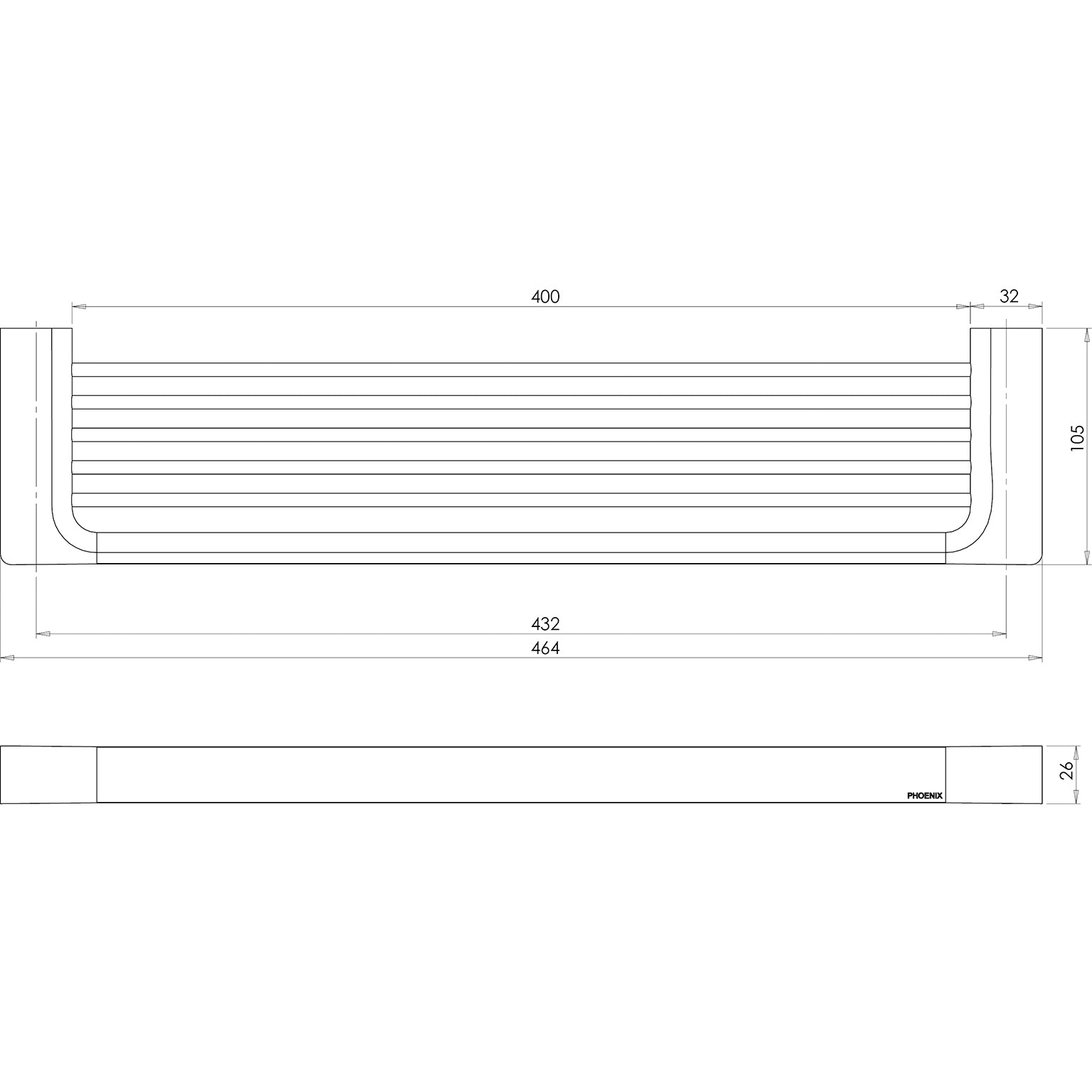 Phoenix Gloss Shower Shelf GS896