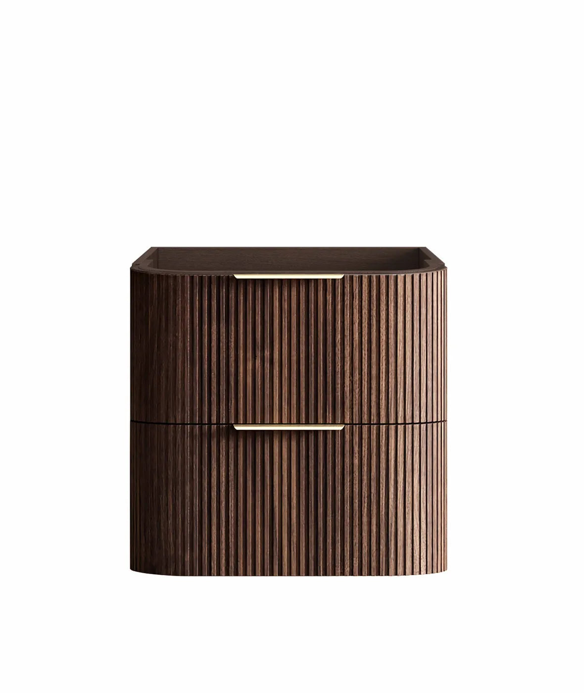 Otti 600mm Havana Fluted Wall Hung Curve Vanity - Sable Walnut