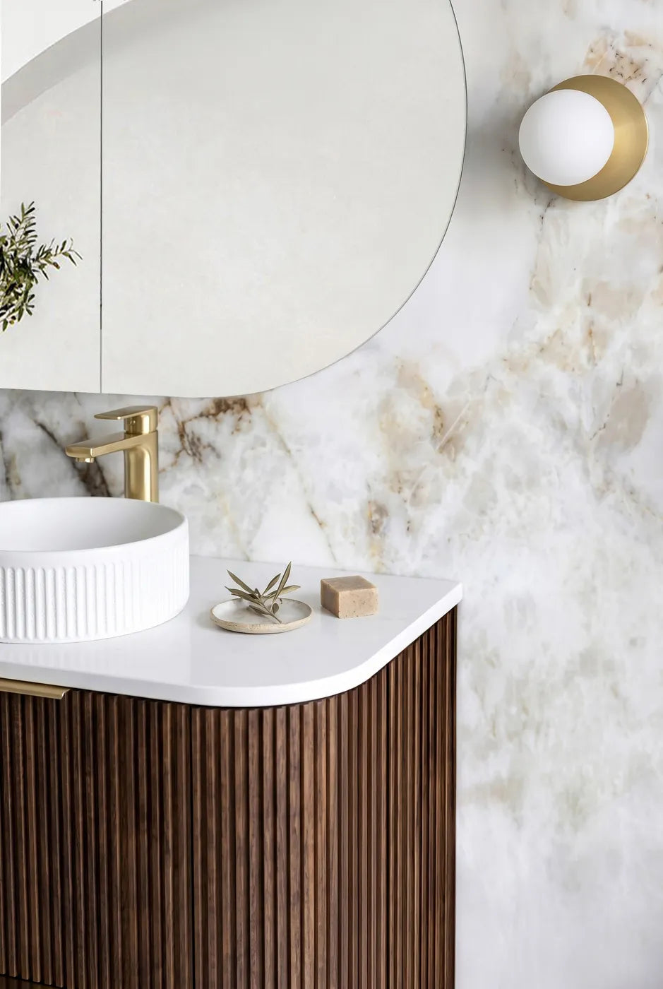 Otti 1500mm Havana Fluted Floorstanding Curve Vanity