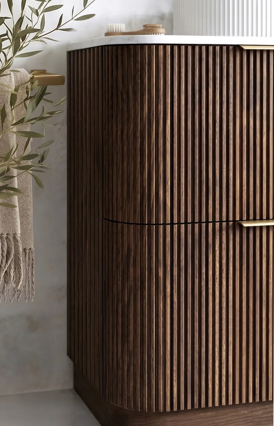 Otti 1500mm Havana Fluted Floorstanding Curve Vanity