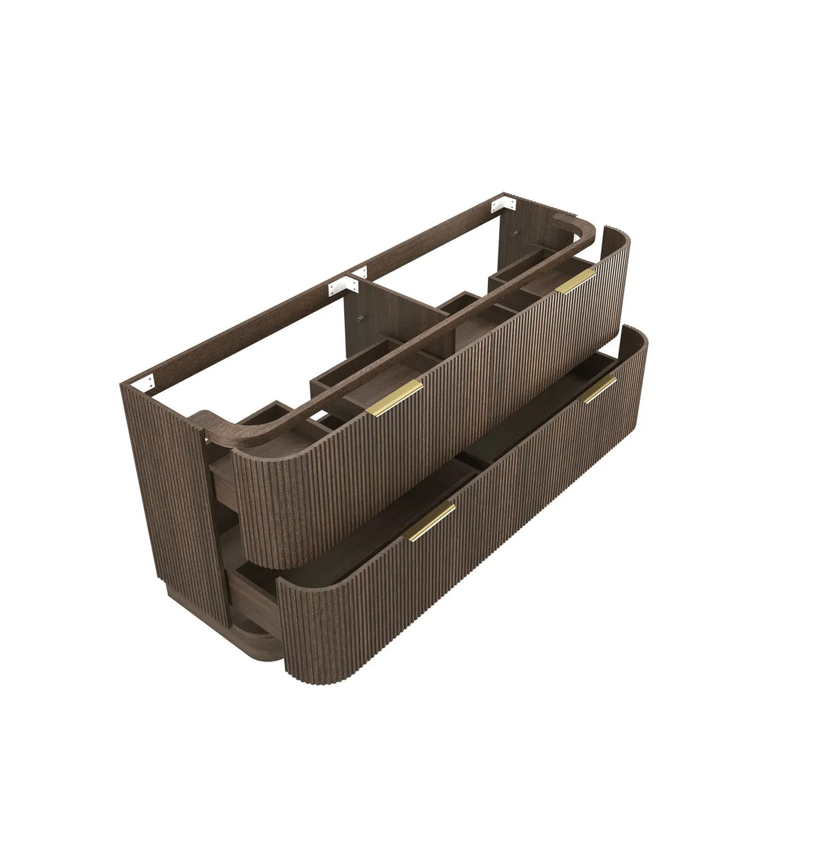 Otti 1200mm Havana Fluted Floorstanding Curve Vanity