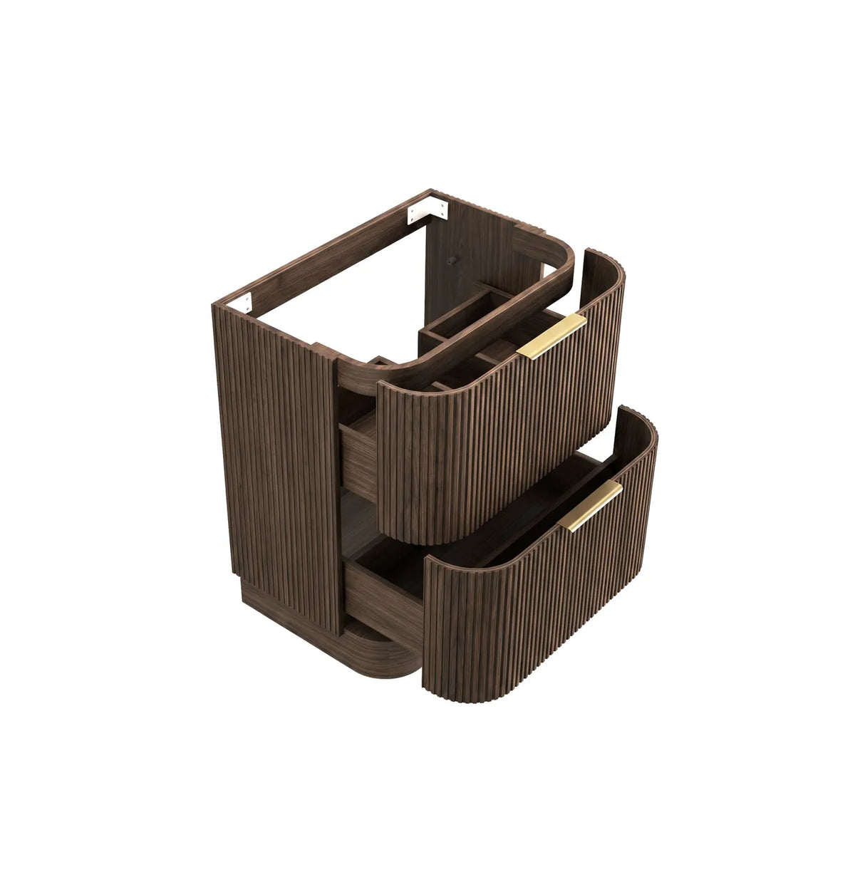 Otti 750mm Havana Fluted Floorstanding Curve Vanity
