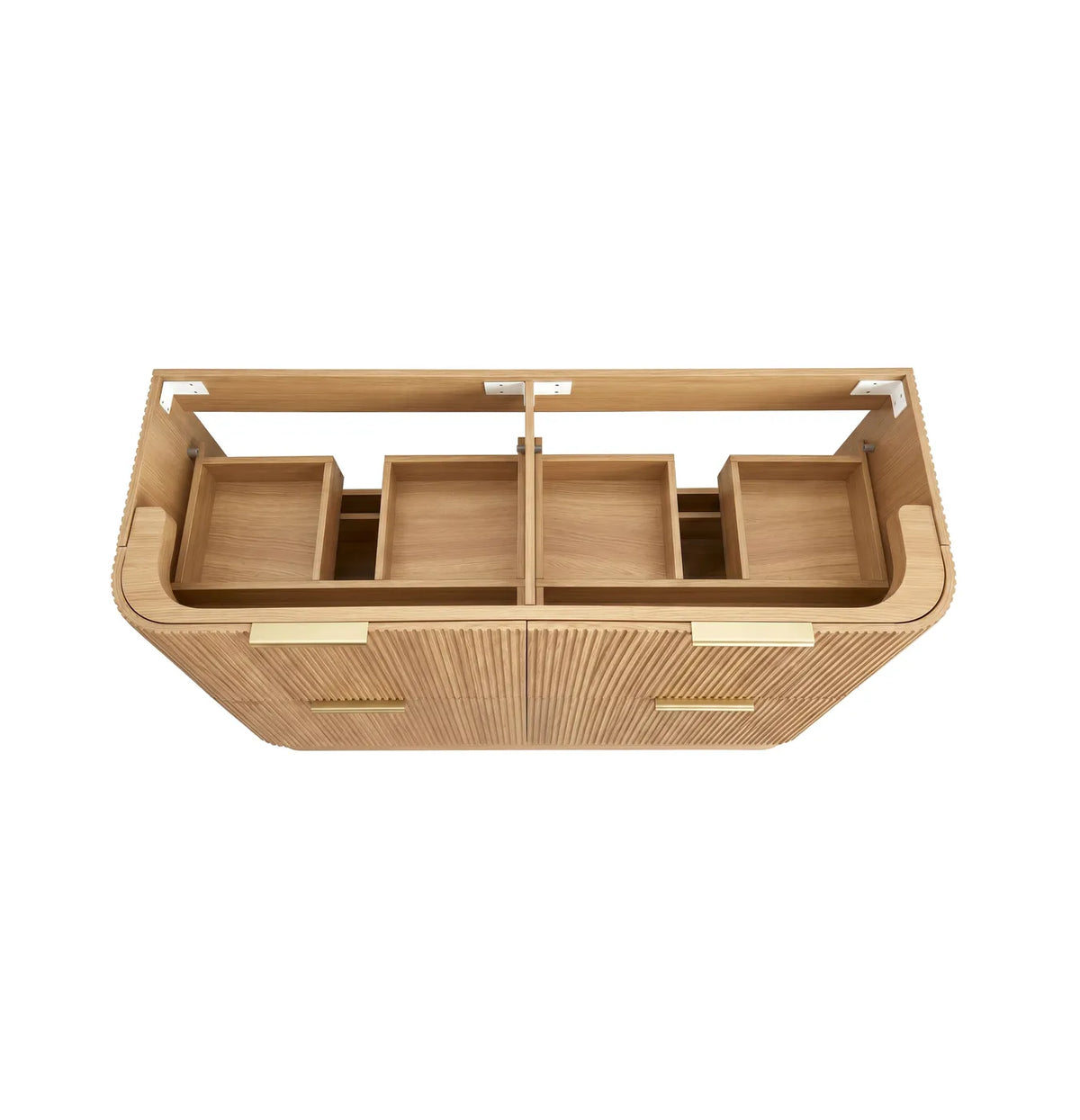 Otti 1500mm Havana Fluted Floorstanding Curve Vanity - Woodland Oak
