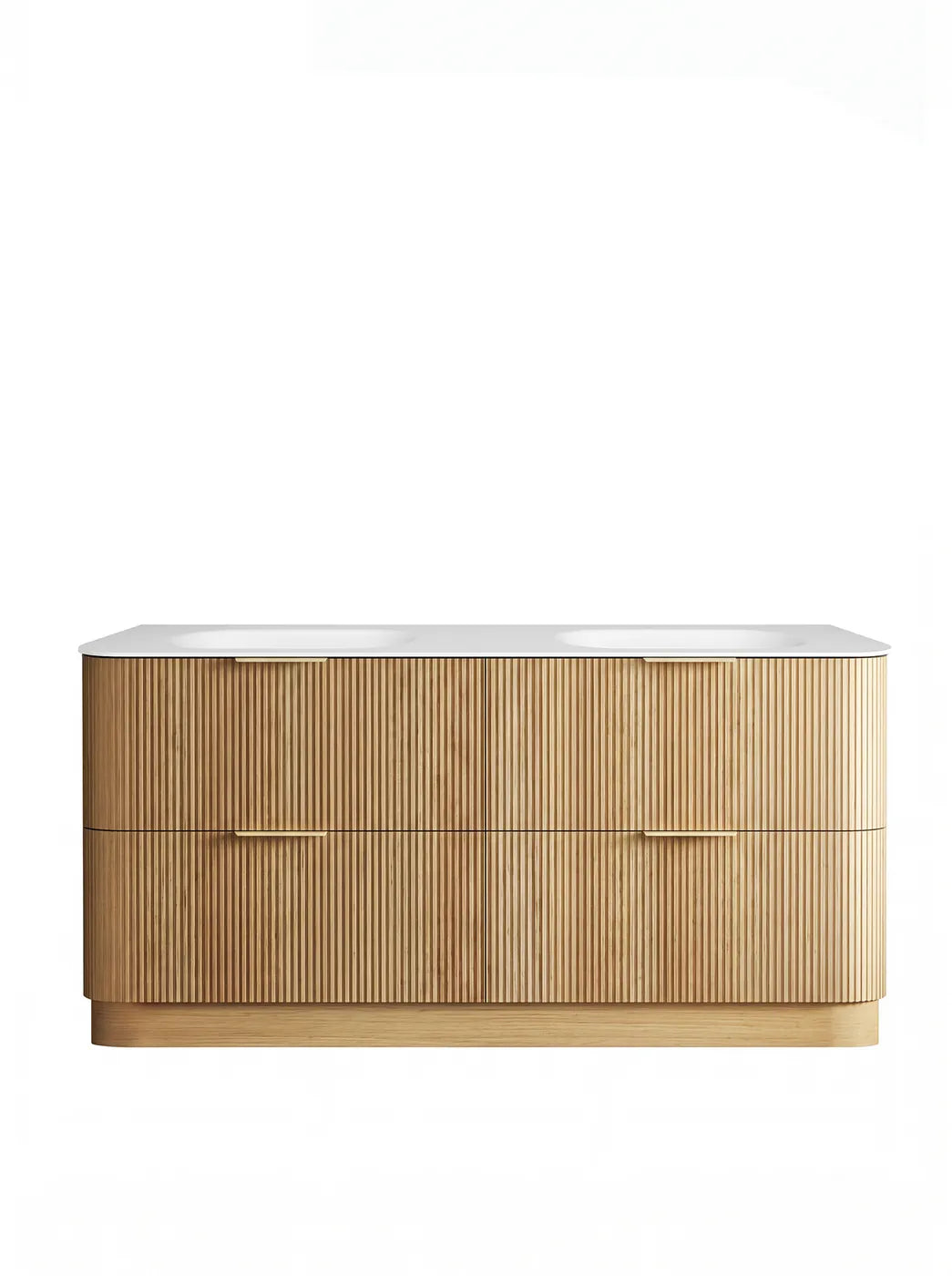 Otti 1800mm Havana Fluted Floorstanding Curve Vanity - Woodland Oak
