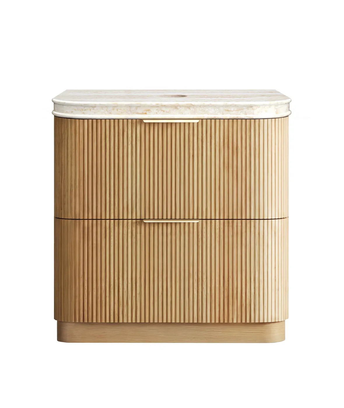 Otti 900mm Havana Fluted Floorstanding Curve Vanity - Woodland Oak