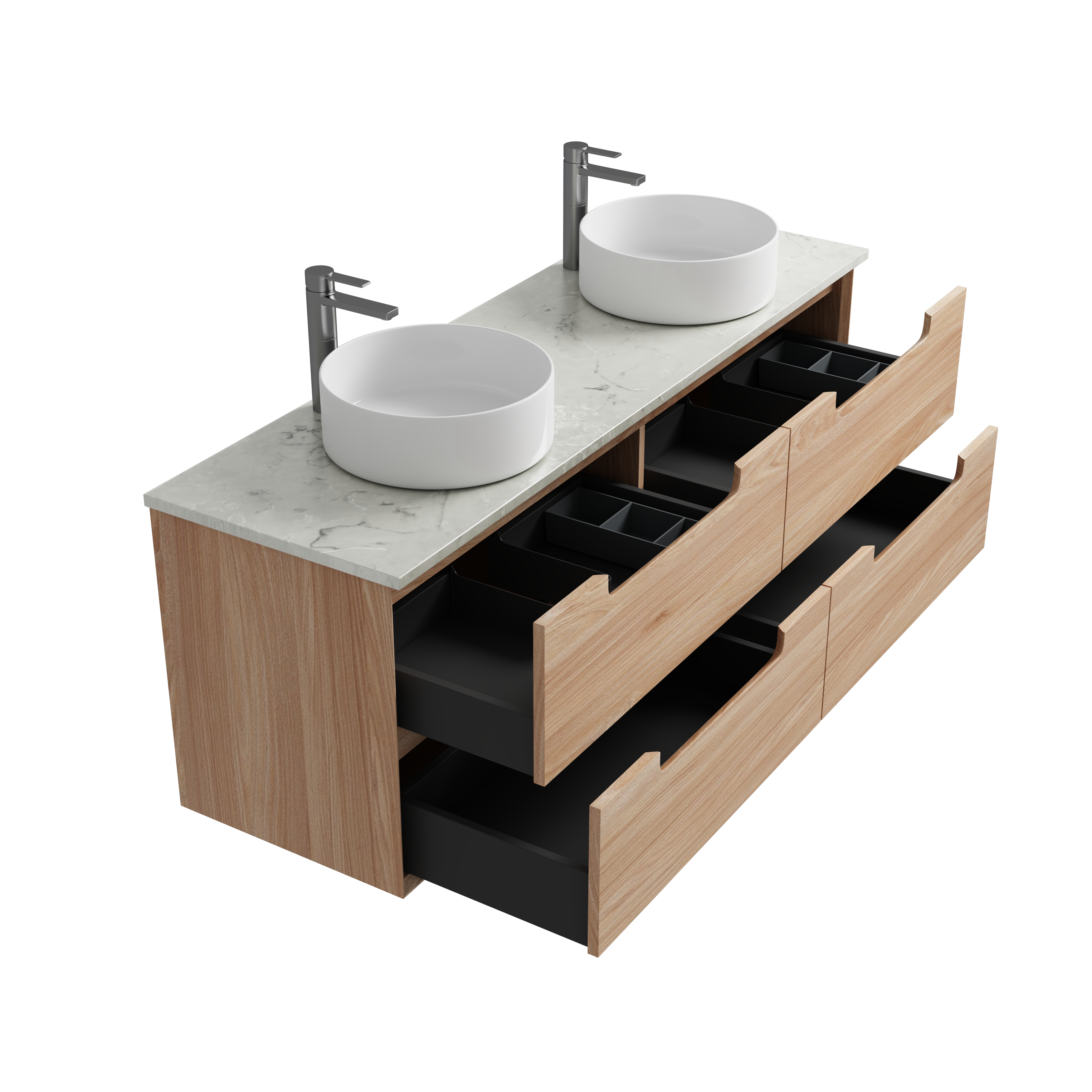 Aulic Ainsley 1500mm Wall Hung Vanity Double Bowl