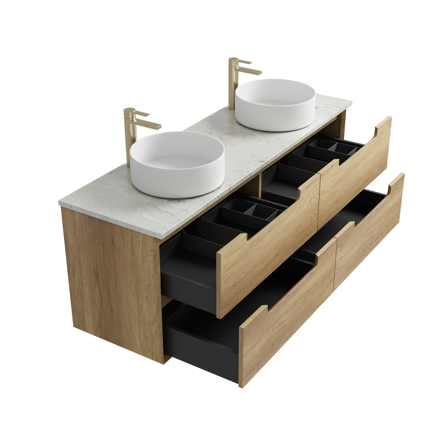 Aulic Moreno 1500mm Wall Hung Vanity Double Bowl