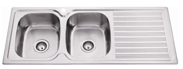 BUK Double Bowl Sink with Drainer JK118.1