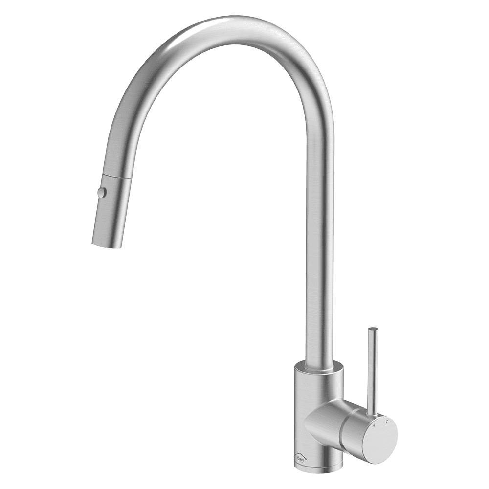 Abey 316 Stainless Steel Pull Out Dual Spray Function Mixer Brushed Steel KTA037-316-BR