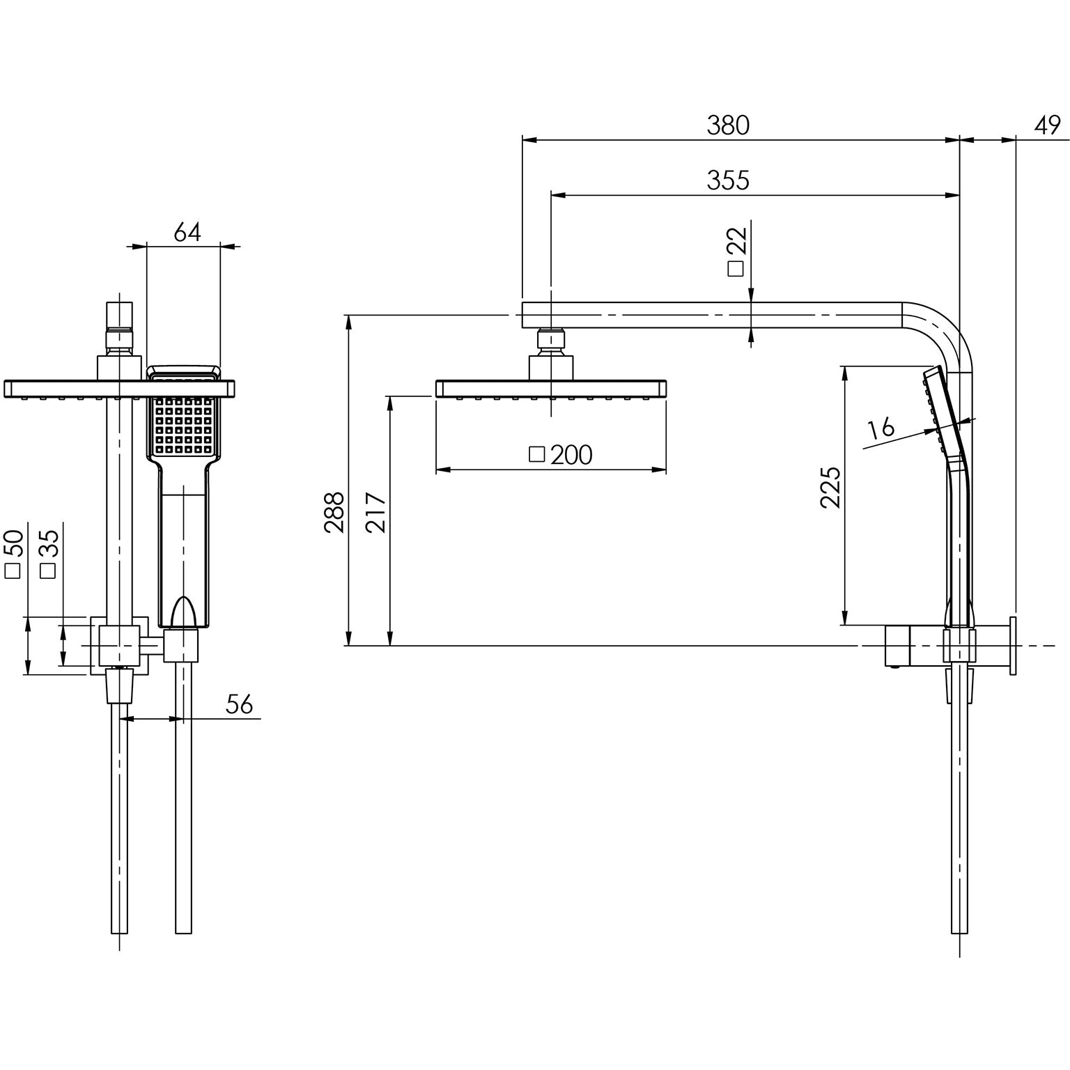 Phoenix Lexi Compact Twin Shower LE6510